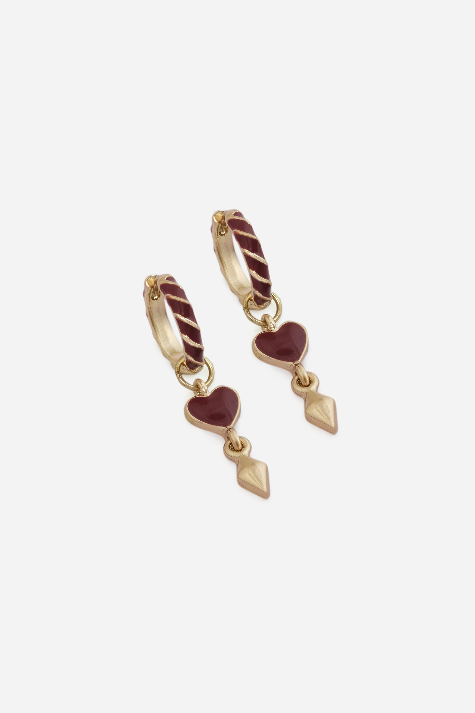 Heart Drop Huggie Earrings, , image 3
